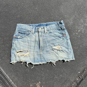 Vintage Ralph Lauren Ripped Jean Skirt